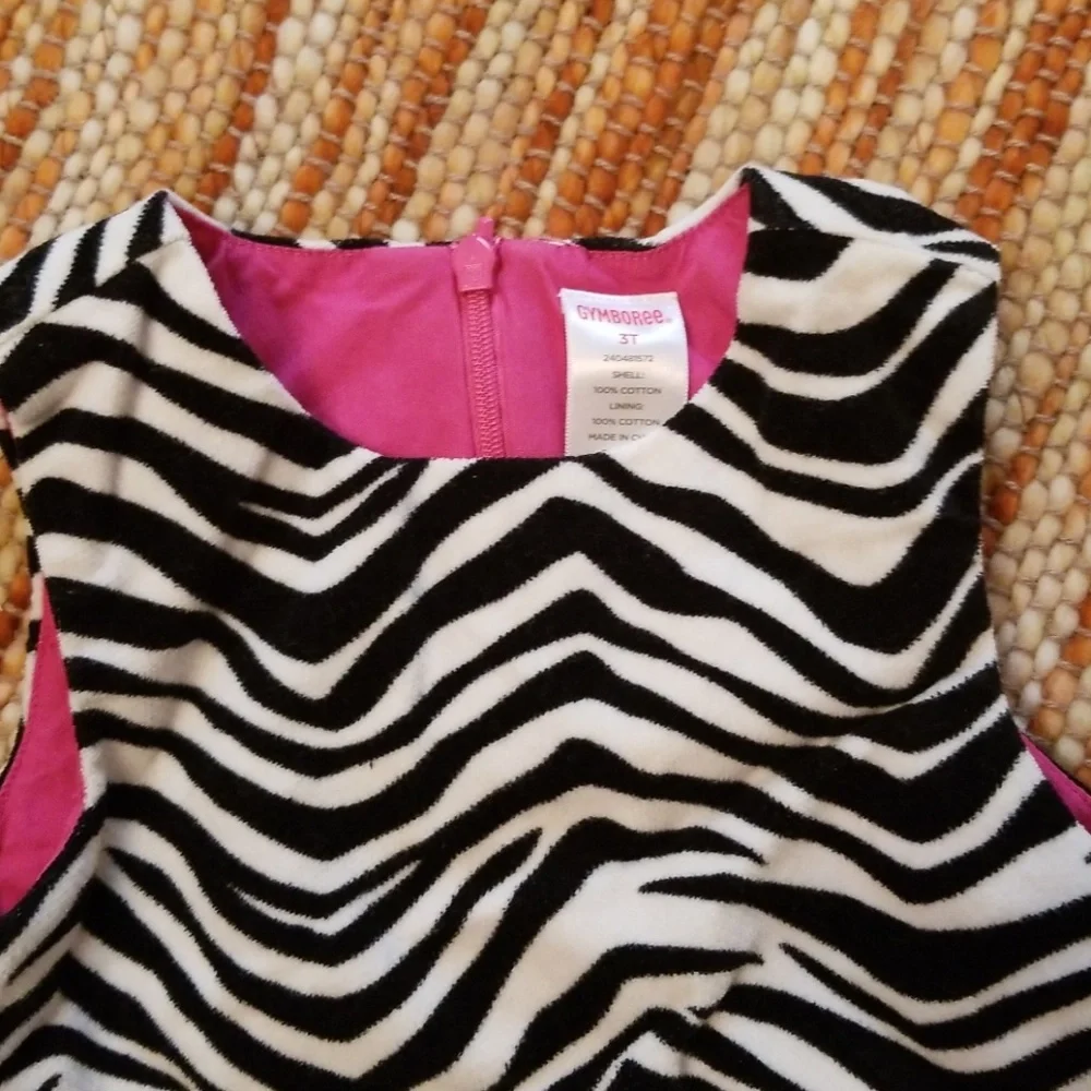 Girls 3t gymboree‎ pink zebra dress